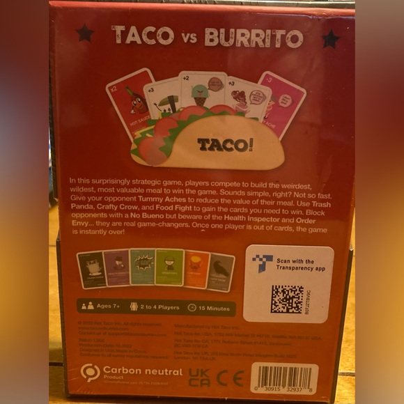 NWT Taco VS Burrito Card Game - Picture 4 of 9